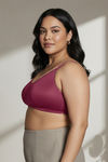 Zivame True Curve Jacquard Lightly Lined Non Wired Full Coverage Minimiser Bra - Red Plum — thumbnail 4